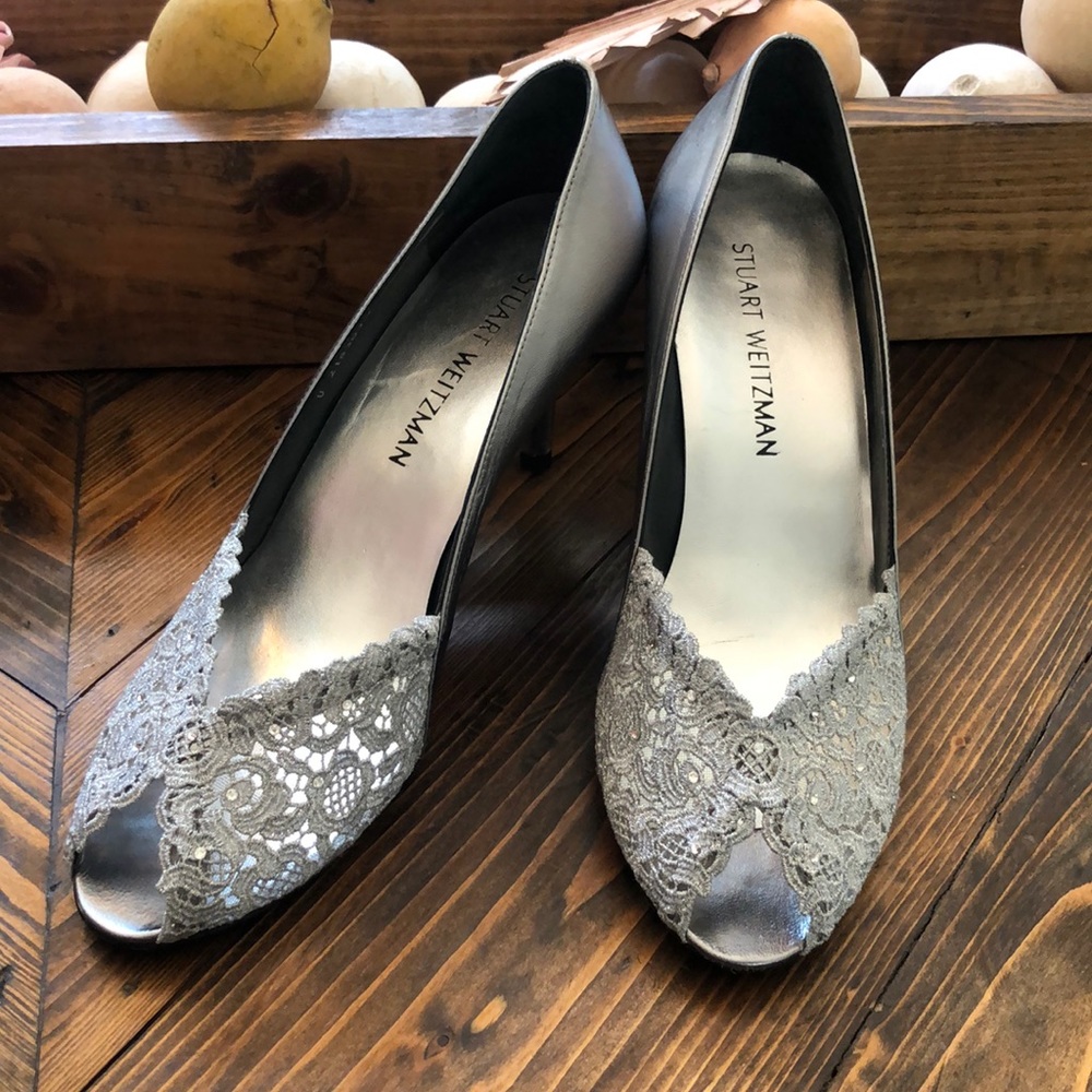 Stuart Weitzman silver heels (size 9)